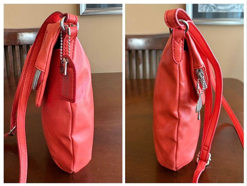 RELIC by Fossil - Foldover Crossbody in Soft Orange Faux Leather/Great Condition - Picture 9 of 13